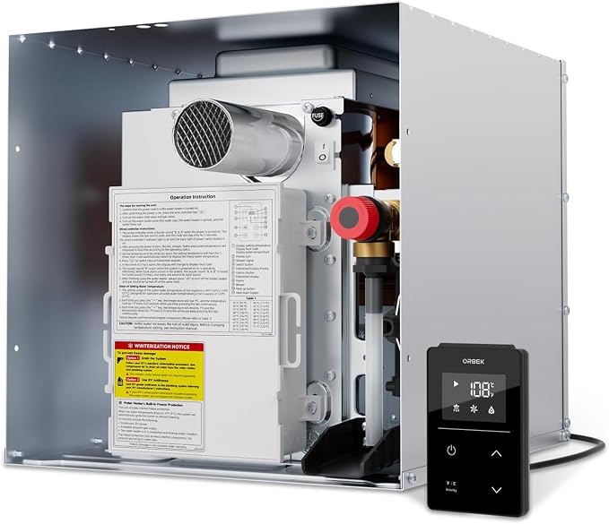 RV Tankless Water Heater, Propane, 12V DC, For RV Family & Camper