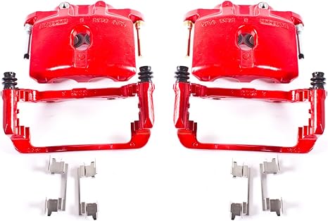 PowerStop Rear Red Powder Coated Brake Caliper Pair for Cadillac Escalade 2003-06 |Chevrolet Avalanche 1500 2003-06 |Express 1500 2003-14 |Silverado 1500 2005 - High-Temp Brake Caliper Upgrade, S4940