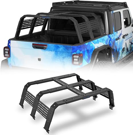 Hooke Road Overland Truck Bed Rack for Toyota Tacoma 5' Bed, Jeep Gladiator JT, Chevy Colorado, GMC Canyon, Ford Ranger - 19" High 50" Length for Mid-Size Trucks