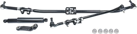 Silscvtt Steering Linkage Drag Link Tie Rod Upgrade Pitman Arm and Damper Drag Kit Replacement for Ram 1500/2500/3500 Pickup 4 x 4 Model 2003-2013