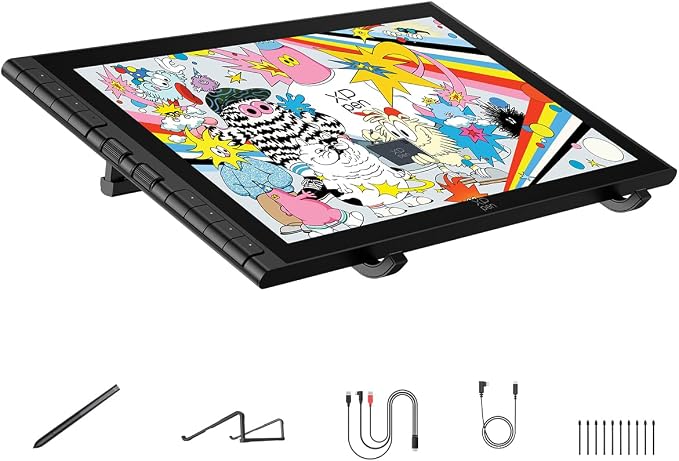 XPPen Artist 16 3rd Drawing Tablet with Screen, 15.4"Pen Display with 16K Pressure Stylus, Anti-Glare Etched Glass, 2 Scroll Wheels & 8 Hotkeys, Include Foldable Stand, Compatible with Mac/Win/Android