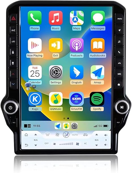 4G LTE Radio for Dodge RAM 1500/2500/3500 2013-2018 Upgrade,8-Core Qualcomm CPU QLED Touch Screen Stereo,CarPlay & Android Auto (Auto AC Only!)