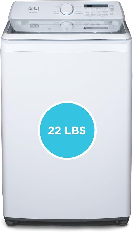 BLACK+DECKER 4.1 Cu. Ft. Top Load Washing Machine with Agitator, BTLW41MW