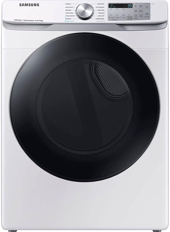 Samsung 7.5 cu. ft. Smart Electric Dryer with Steam Sanitize+, White, DVE45B6300W/A3