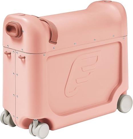 Stokke JetKids BedBox - Ride-On Suitcase for Kids 2-7 Yrs Old, Coral Pink