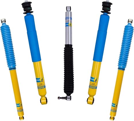 Bilstein Set of Front and Rear B6 4600 Series Shocks with Steering Stabilizer Compatible with 2017-2025 F250/F350 4WD w/o Tremor Package with 0" Lift