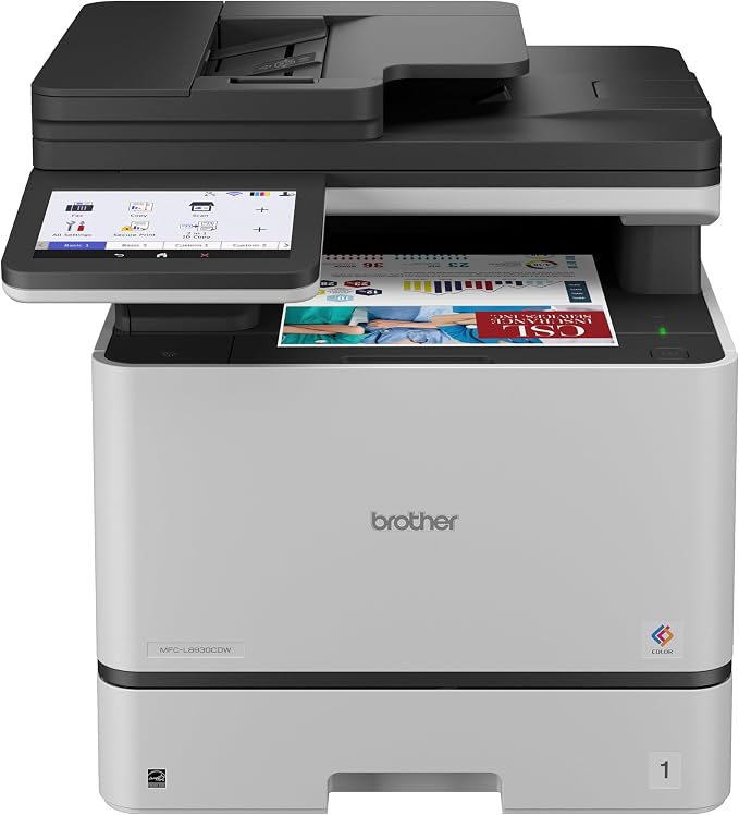 Brother MFC-L8930CDW Business Color Laser All-in-One Printer with Duplex Print, Scan, Copy, Low-Cost Printing, and Advanced Security Features | Copy and scan functions, automatic duplex operation, low-cost operation, advanced security