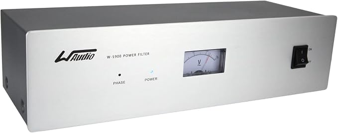 WAudio AC Noise Power Conditioner - Mains Purifier Audio Video Noise Filter Surge Protector with US Standard Sockets (Silver)