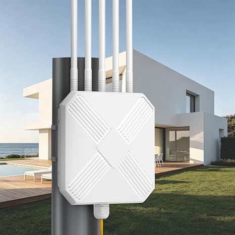 AX3000 Outdoor WiFi 6 Extender - Outdoor Access Point - Long-Range Dual Band WiFi, IP67/PoE/5 Antennas for Events, Commercial Use | Starlink-Compatible