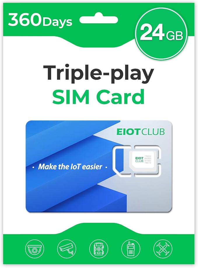 EIOTCLUB Data SIM Card Triple Play for 360 Days - No contract