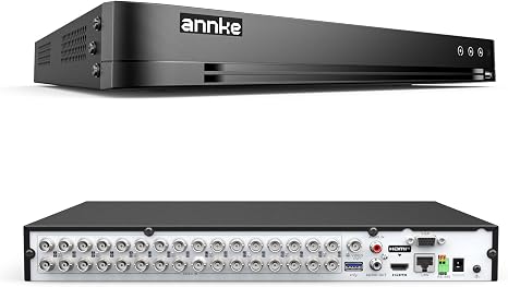 ANNKE 32CH 3K Lite Digital Video Recorder, Human/Vehicle Detection, NO HDD | H.265 Pro+, 5-in-1 Hybrid CCTV 32 Channel Security DVR, Home/Business Surveillance, 24/7 Recording, P2P Remote Access, Black