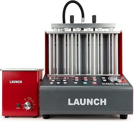 LAUNCH CNC-603C Fuel Injector Cleaning Machine - 2026 Latest Version 6-Cylinder Automotive Ultrasonic Fuel Injection System Tester and Cleaner with Exclusive Automatic Oil Discharge Function
