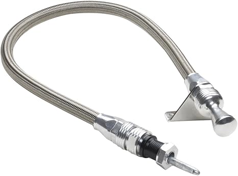 Lokar 1210144 Anchor-Tight Brite Firewall Mount Transmission Dipstick with Lock for Powerglide OEM and Aftermarket Transmission