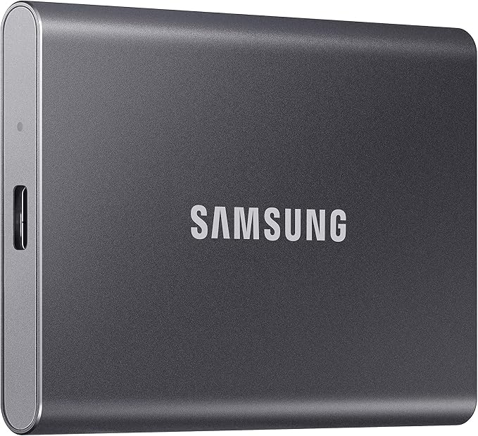 Samsung T7 Portable SSD 1TB Titan Gray, USB 3.2 Gen 2, Up to 1,050MB/s | Reliable External Solid State Drive Storage for Gaming, Students, Professionals (MU-PC1T0T/AM)