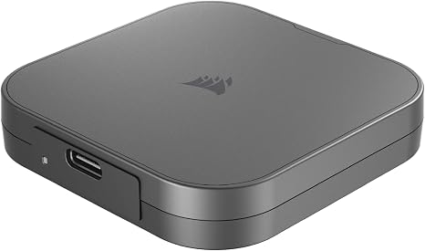 Corsair EX400U 2TB USB4 Portable External Type-C SSD – Up to 4,000MB/s Read, 3,600MB/s Write, USB 3.2 Gen2 2x2, Plug and Play, Thunderbolt 4, MagSafe, Includes 40Gbps Cable, Windows PC, iOS Mac – Gray