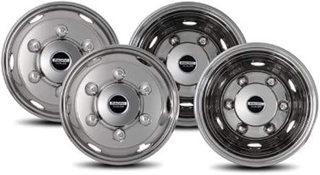 Pacific Dualies 45-1960 Polished 19.5 inch 6 Lug Stainless Steel Wheel Simulator Kit for 1995-2025 Isuzu FRR/NPR/NQR/FSR Lo-Pro and Chevy GMC W4500/W5500