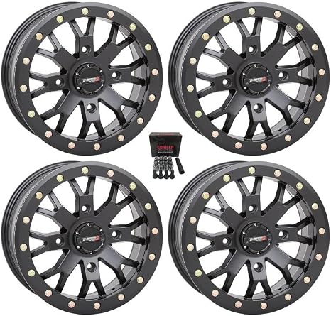 System 3 SB-4 Beadlock Black (4+3) UTV Wheels 15" Polaris RZR 1000 XP/Ranger XP 900/1000