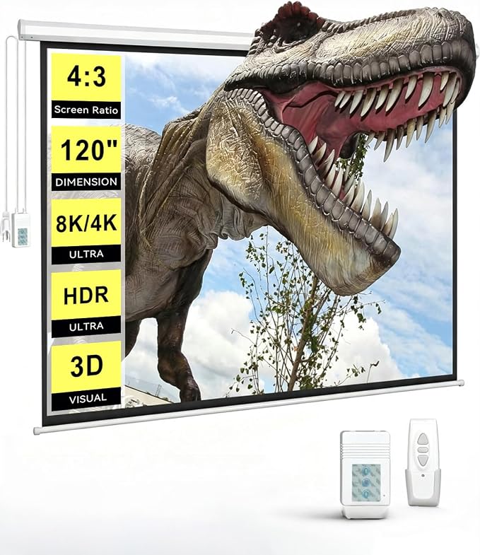 120 Inch Electric Projector Screen with Remote
