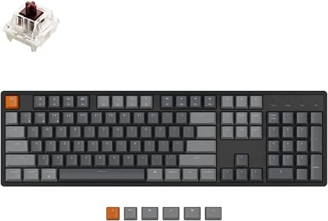 Keychron K10 RGB Full Size Layout Hot-Swappable Mechanical Keyboard for Mac Windows, Multitasking 104-Key Bluetooth Wireless/USB Wired Gaming Keyboard with Keychron Super Brown Switch Aluminum Frame