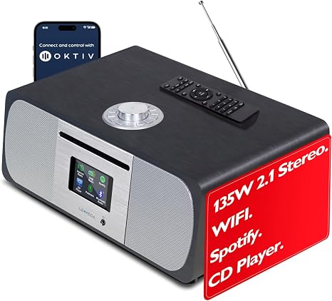 LEMEGA M5P CD Player,Internet Radio,Spotify, Bluetooth, FM Stereo, Black