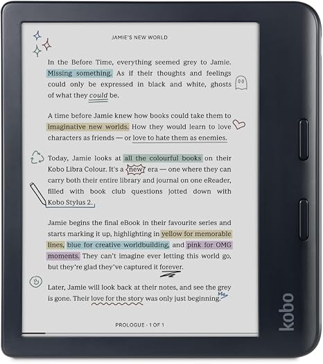 Kobo Libra Colour eReader, 7” Color E Ink, Waterproof, Black