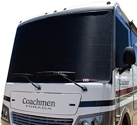ShadeMaster RV Windshield Sunshade - Front Window Cover Screen Shade for Winnebago RVs - Class A Motorhome Windshield Cover - Includes Passenger & Driver Window Covers