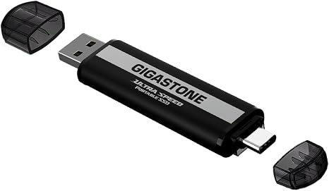 Gigastone USB-C External SSD 1TB Gaming iPhone15 USB3.2 Gen2 1,050MB/s USB-A&C Dual Portable Solid State Drive MacBook iPad Laptop Smartphone SSD Backup Hard Drive for PS5 Console