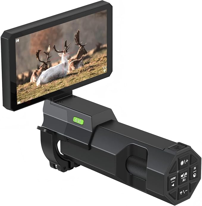 Night Vision Scope for Rifle with 5" IPS Screen, 1080P Digital Night Vision Monocular with WiFi & 850nm IR Illuminator, Infrared Scope Camera for Day and Night Hunting, Wildlife Observation