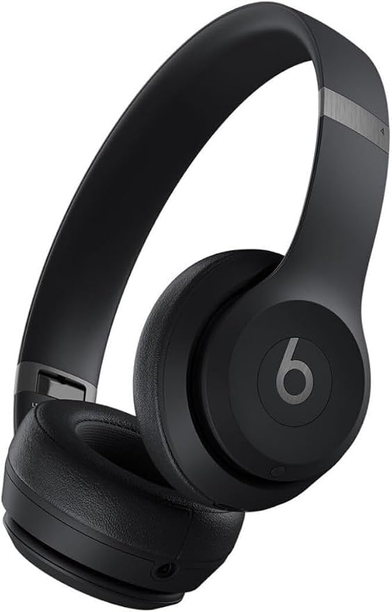 Beats Solo 4 - Wireless Bluetooth On-Ear Headphones, Apple & Android Compatible, Up to 50 Hours of Battery Life - Matte Black (Renewed)