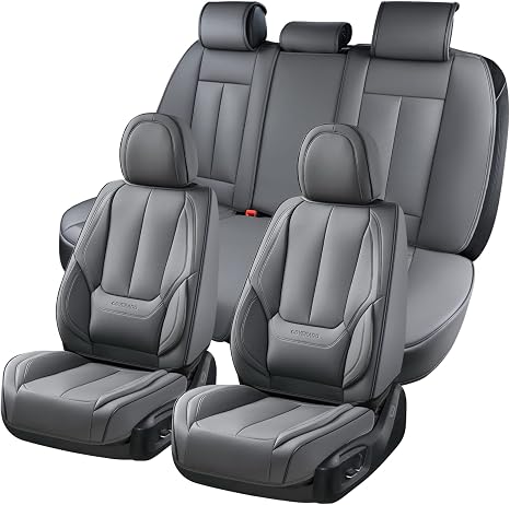 Coverado Car Seat Covers, Seat Covers for Cars, Waterproof Leather Auto Seat Protectors, Leather Car Seat Cushion, Car Interiors Accessories Universal Fit for Most Cars
