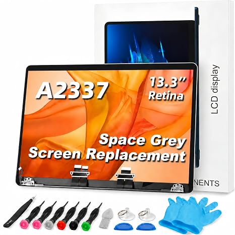 A2337 Screen Replacement A2337 LCD for 13 inches MacBook M1 air 2020 Year 2560x1600 Replacement LCD Full Assembly for EMC 3598 MGN63 Space Grey