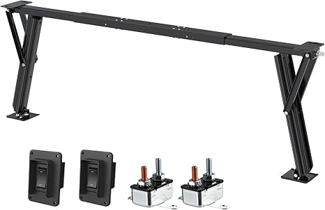 SEAFLO 12V High-Speed Electrical Powered Stabilizing Jack, 4,000 Lbs Static Load Capacity, Heavy-Duty Powder-Coated Steel, Up to 25” Extension, Waterproof Motor, Corrosion-Resistant, 4-Year Warranty