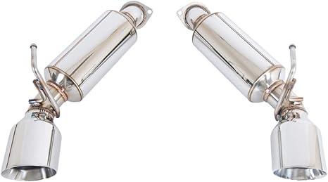 Replacement For 2009-2021 Nissan Z34 370Z STAINLESS STEEL ANODIZED SILVER Muffler Axle Back 4.5" Double Wall Dual Tips Exhaust EXT-MD005