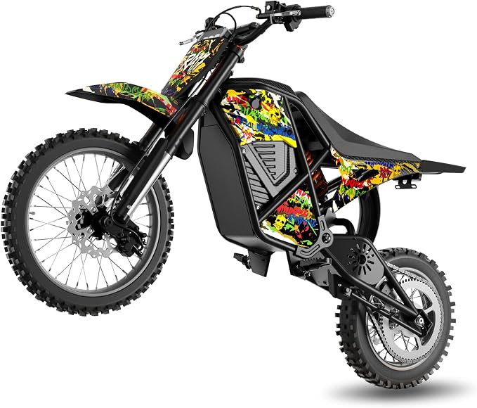 RM7 Electric Dirt Bike for Teens & Adults, 48V 22.5Ah, 37MPH & 45-Mile Electric Motorcycle, 2200W Ebike, 14"/12" Off-Road Tire E-Bike, Dual Hydraulic Brakes, Full Suspension, Fit Age 13+