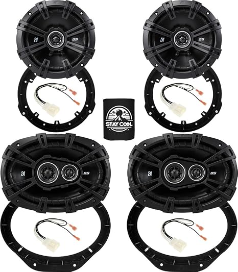 KICKER Front and Rear Door 6.5 & 6x9 Speakers Kit for Ford F-150 2015-2024 Upgrade Kit - 2 Pairs of DS Series 6 1/2 and 6x9 Inch Speakers with Adapters and Harnesses - 43DSC6504 & 43DSC69304