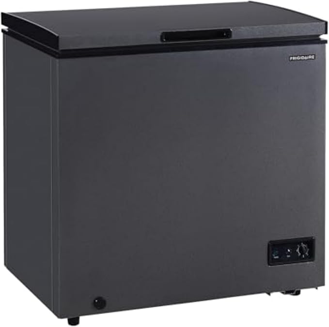 Frigidaire Chest Deep Freezer, 7 Cu. Ft. Capacity, Granita Rugged Design-Adjustable Thermostat-Removable Vinyl Coated Wire Basket-Easy Defrost Drain