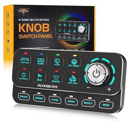 Auxbeam Knob Switch Panel KS-80 4 Modes, 3 Effects, 2 Backlight & Dimming