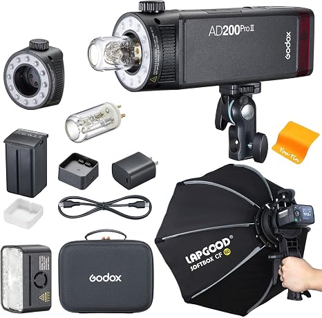 GODOX AD200Pro II Pocket Flash + LAPGOOD CF60 24" Softbox Kit