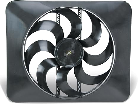 Flex-A-Lite Black Magic X-Treme Black Reversible Electric Fan, Pusher-Puller Fan (188), Car Accessories, 15 Inches