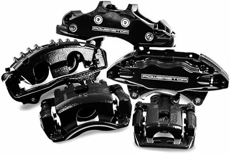 Power Stop S5044BLK Front Pair of High-Temp Black Powder Coated Calipers For Town & Country, Grand Caravan, Nitro, Liberty, Wrangler, Wrangler, Ram C/V, VW Routan [Model Specific]