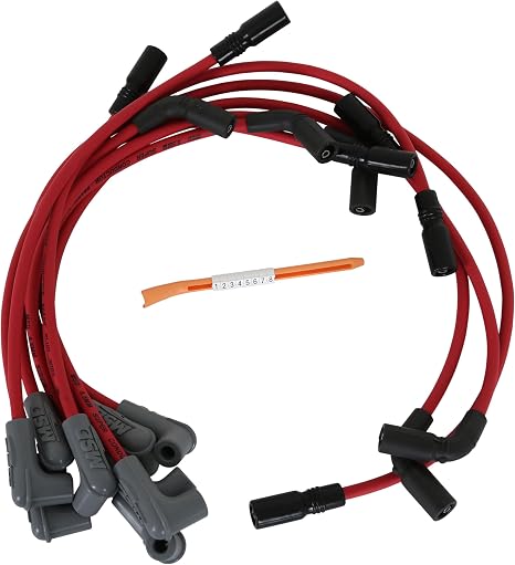 MSD 32159 Super Conductor Spark Plug Wire Set, Red