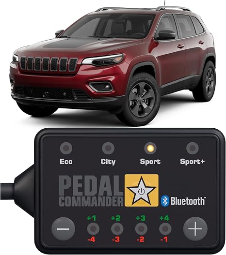 PEDAL COMMANDER for Jeep Cherokee 2014-2023 Throttle Response Controller - Plug-and-Play, 4 Driving Modes, App Control, Throttle Controller Performance Mods, Cherokee Parts