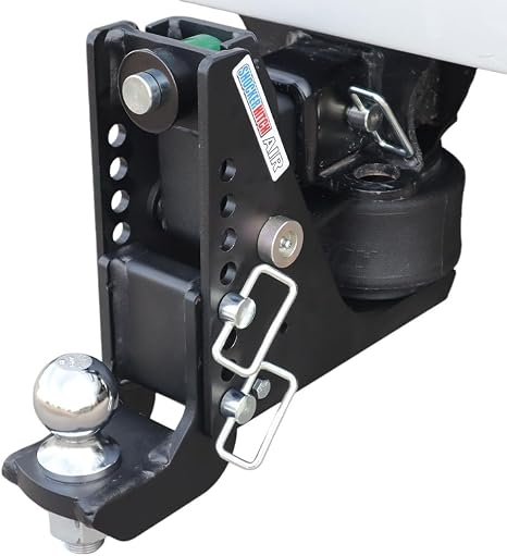 Shocker Max Black Air Ride Drop Hitch 4-1/2"- 8-1/2" Drop, Fits 2-1/2"Hitch Has 2-5/16"Ball - 14,000 lbs