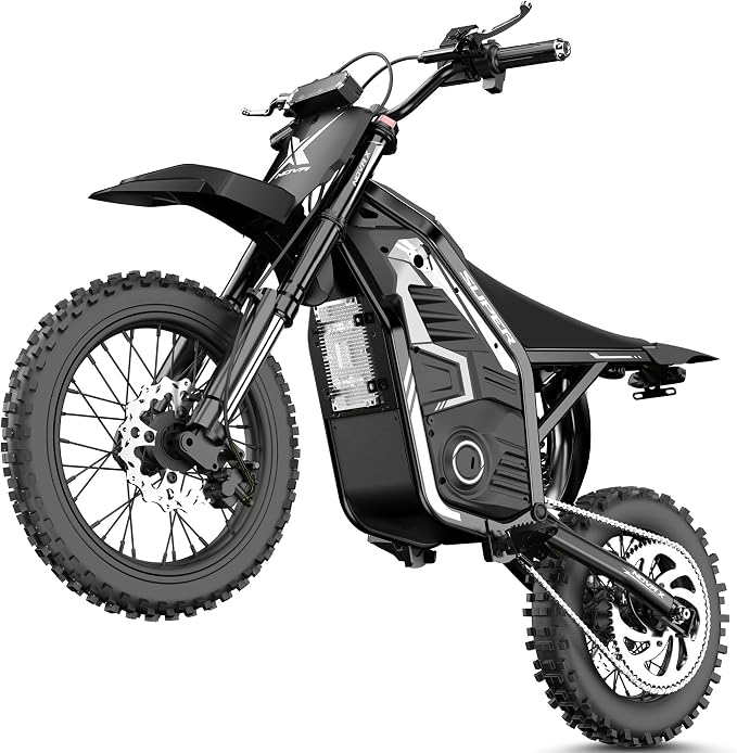 ESKUTE NOVA X Electric Dirt Motorcycle, 35-46 MPH 4000W Motor, 40° Climbing with 2849 Certified 48V 22.8Ah Battery, Full Suspension Hydraulic Brakes, Mountain Off-Road for Teens Adults Dark