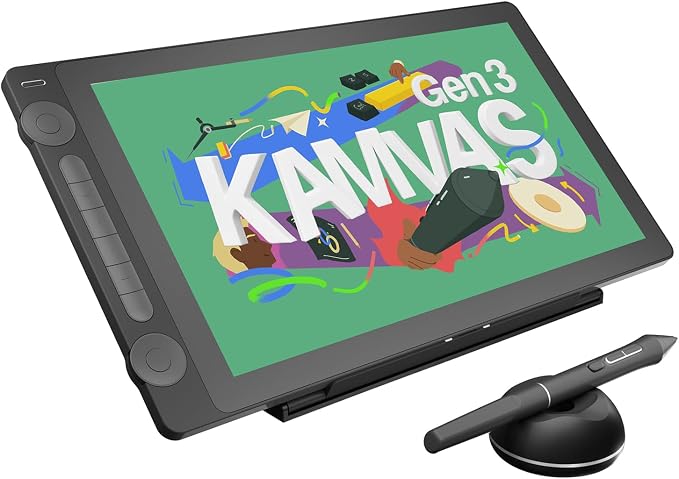 HUION KAMVAS 16 (Gen 3) 2.5K QHD Drawing Tablet with Screen PenTech 4.0 | 15.8 inch, Canvas Glass 2.0, Full Laminated, Anti-Sparkle, 99% sRGB, 16384 Pen Pressure, Dual Dials, Work with Mac/PC/Android