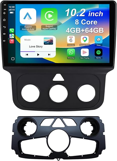 8 Core 4+64GB Car Radio Stereo for Dodge Ram 1500/2500/3500 2013-2018, 10.2 Inch IPS Touch Screen Android 13 Head Unit with Wireless CarPlay & Android Auto, 1080P Backup Camera