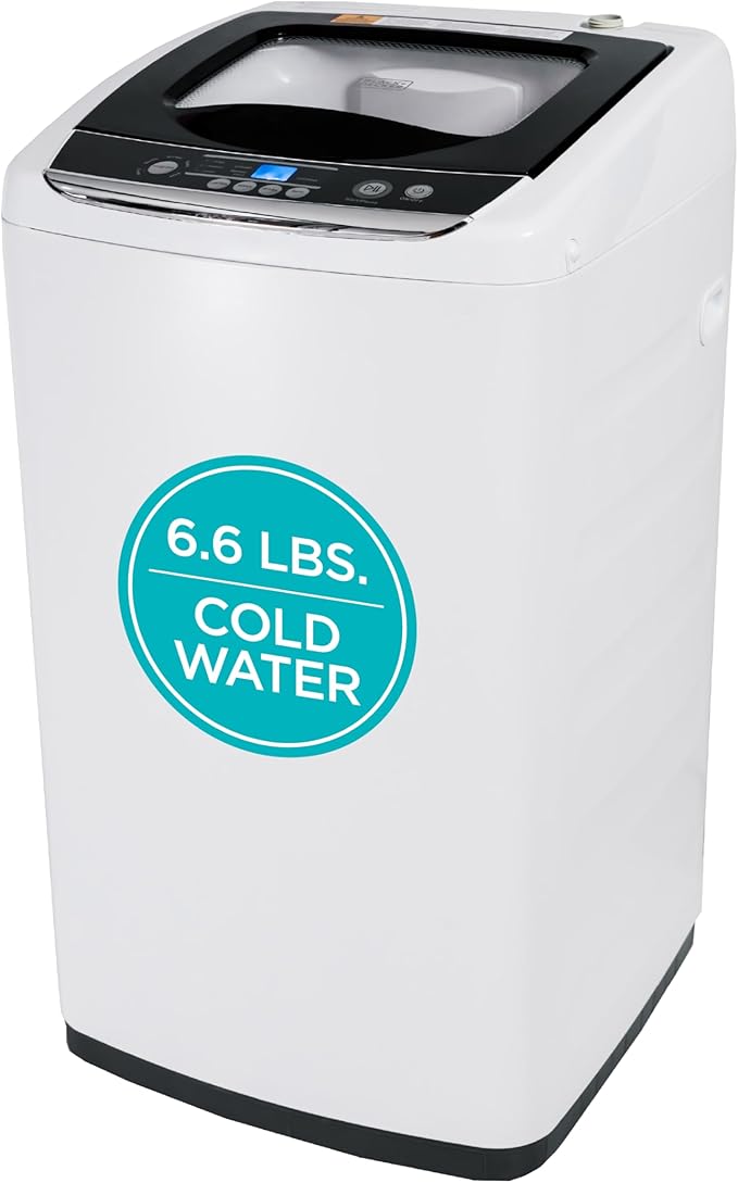 BLACK+DECKER 0.9 Cu. Ft. Portable Washer, 6.6 lb. Capacity, BPWM09W, White