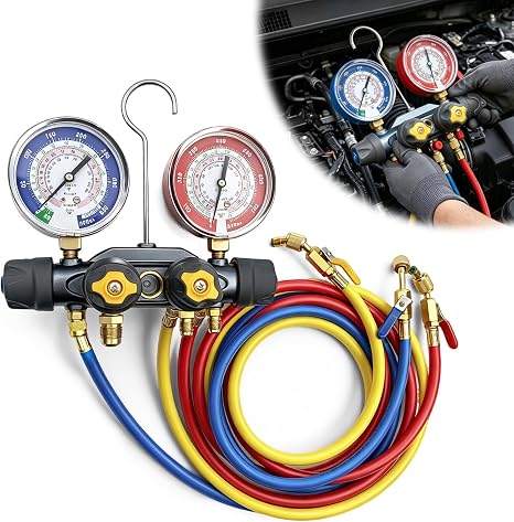 4-Valve AC Manifold Gauge Set 49968 for R22 R404A R410A HVAC