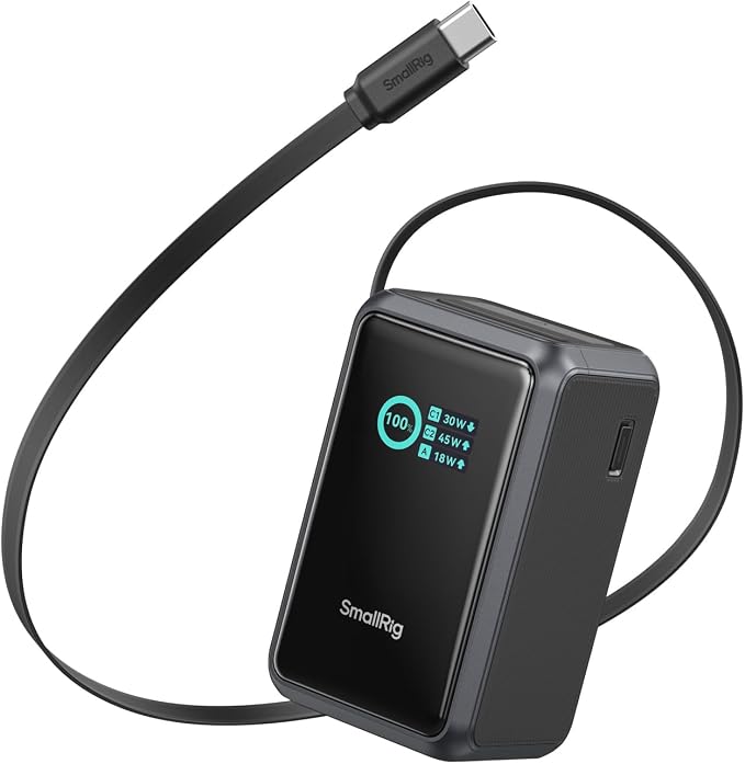 SmallRig Nano36 Power Bank for Camera, PD45W USB-C VMount Battery