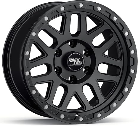RockTrix RT110 18 inch Wheel for 2004-2026 Ford F150, 18x9 6x135 Rims -12mm Offset, 4.5in Backspacing, Matte Black, 2500 lb Weight Rating, Also compatible with Bronco Raptor F150 Lightning